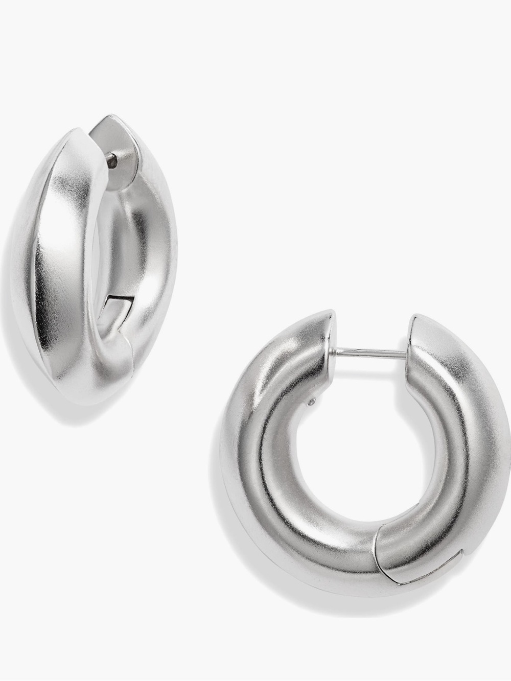 Kendra Scott Matte Silver Thick Hoop Earrings - Women Jewelry